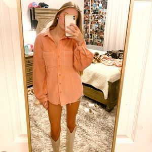 American Eagle blush pink corduroy shirt shacket! Super soft and light!
